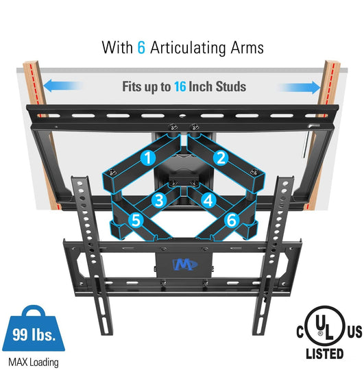 Full Motion Articulating Armed TV Bracket Wall Mount
