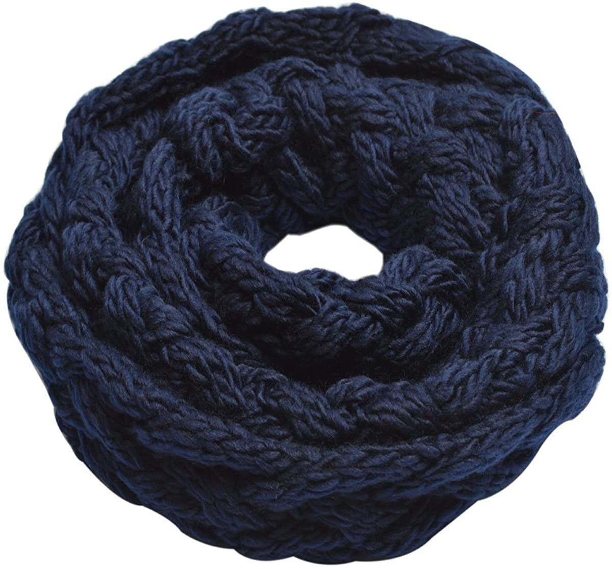 Premium Solid Winter Criss Cross Knit Thick Infinity Loop Circle Scarf