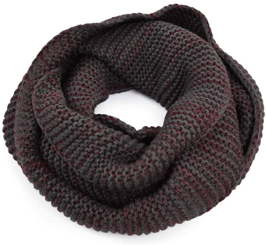 Two-Tone Winter Knit Warm Infinity Loop Circle Scarf