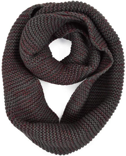 Two-Tone Winter Knit Warm Infinity Loop Circle Scarf