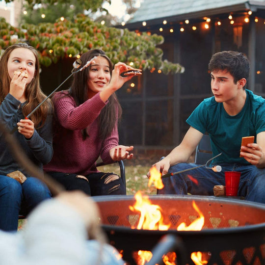 Tapirus Marshmallow Roasting Sticks – Set of 4 Telescoping Campfire Sticks - Protect Kids with Insulated Handle Holders – Extendable, Retractable and Collapsing – Heavy Duty Metal Camping Equipment