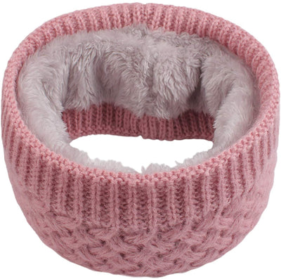 Women Winter Knitted Scarf Unisex Circle Loop Scarves Thick Fleece Neck Warmer for Men