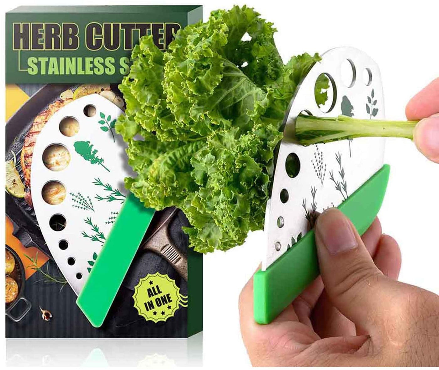 Herb Stripper 9 Holes Graters, Stainless Steel Kale Stripping Tool, Herb Leaf Stripper Kitchen Gadgets Cilantro Tool Herb Peeler for Kale, Collard Greens, Chard, Thyme, Rosemary (With Package)