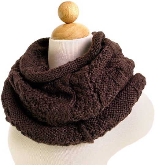 TrendsBlue Premium Winter Thick Infinity Twist Cable Knit Scarf - Diff Colors Avail.