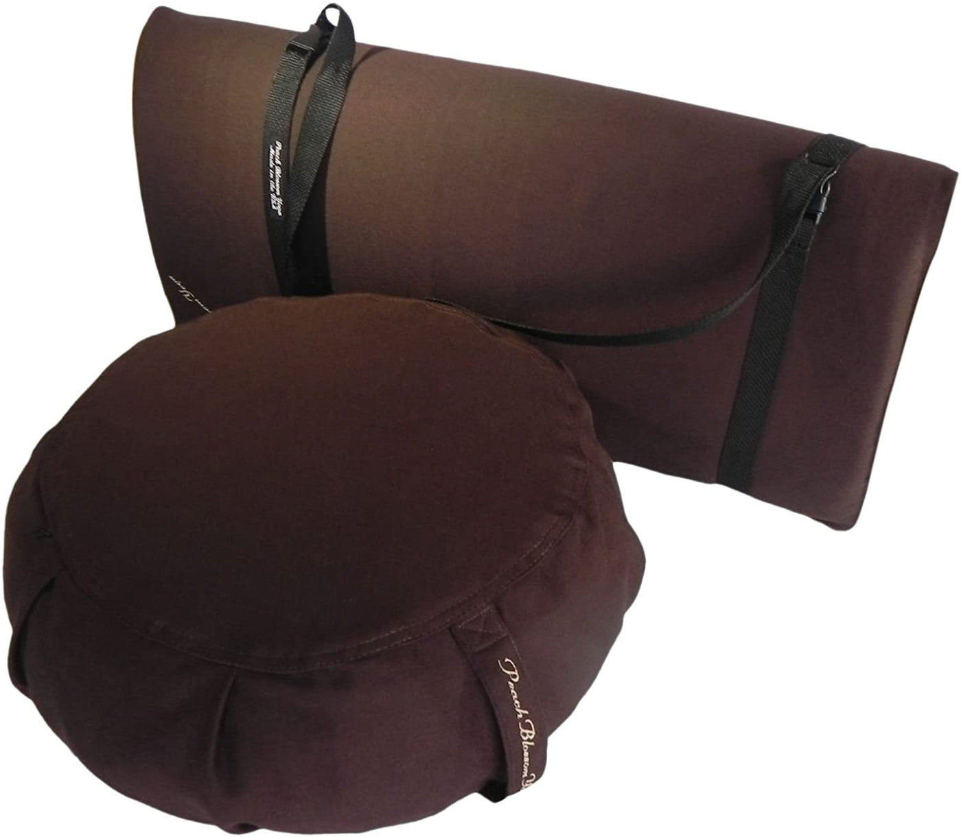 3 Piece Restorative Yoga Set includes Zafu Meditation Pillow Buckwheat Hull filled, Zabuton Cushion 26"x26" with 3" Foam, and Double Buckle Strap, Removable Covers for easy care.