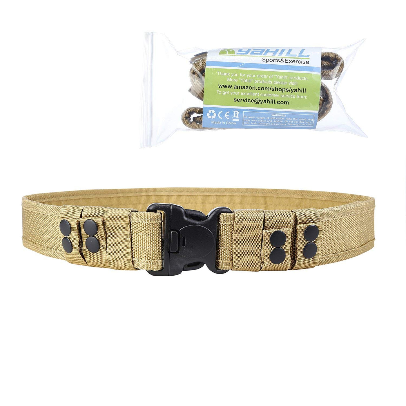 Yahill Security Tactical Belt Combat Gear Adjustable Heavy Duty Police Military Equipment Accessories for Sports Outdoor