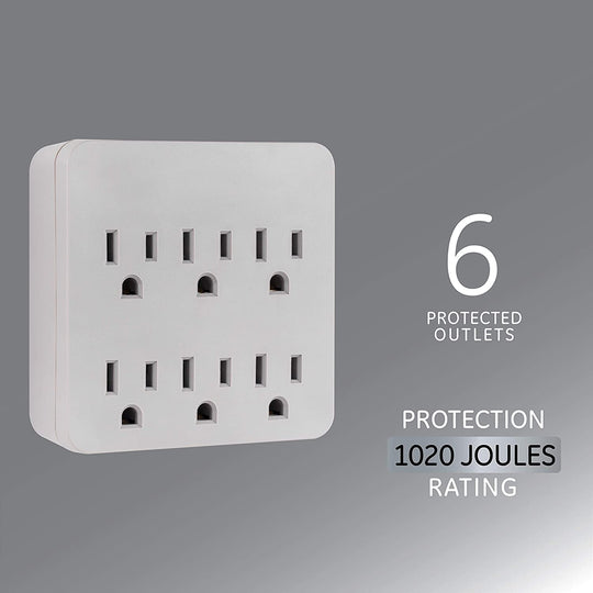 3 Prong GE Pro 6-Outlet Surge Protector