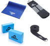 Black Mountain Products Yoga Equipment Starter Kit - Yoga Mat Blocks Strap and Carrying Bag