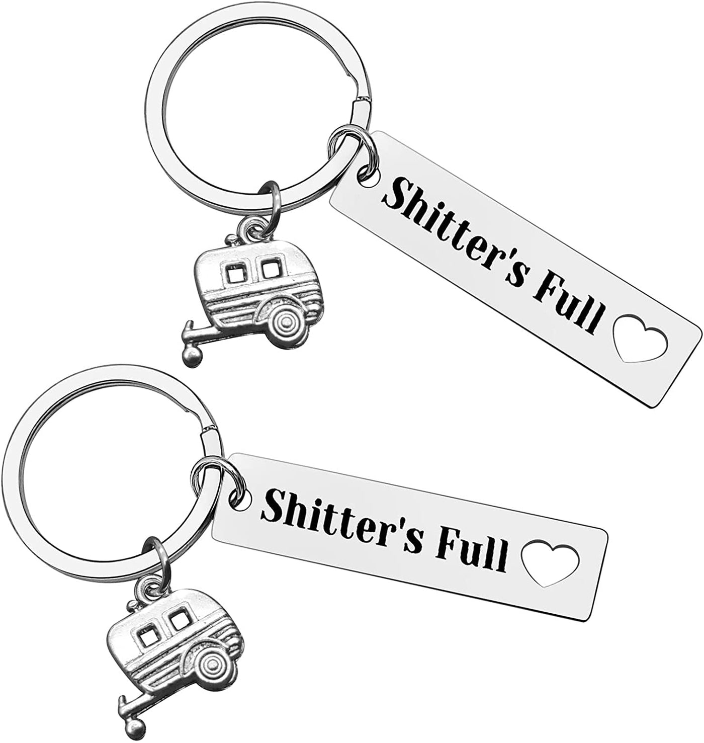 2pcs  Happy Camper RV Keychain Camping Gifts for Men Women Camper Trailer