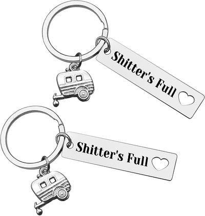 2pcs  Happy Camper RV Keychain Camping Gifts for Men Women Camper Trailer