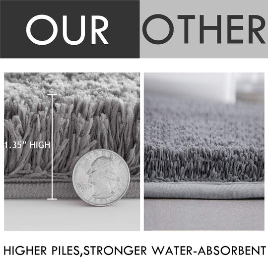 Liquid Absorbent Thick Shaggy Bathroom Rug 