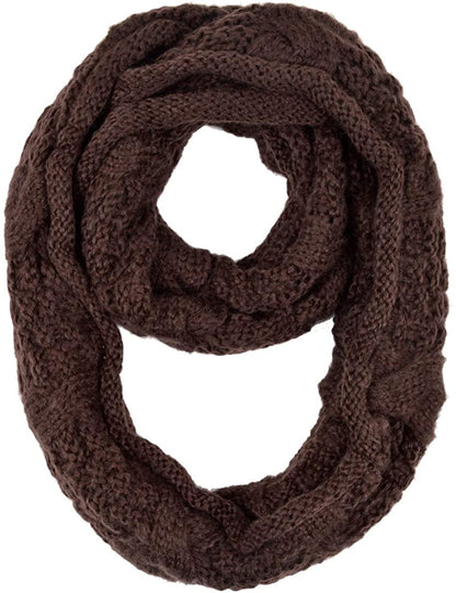 TrendsBlue Premium Winter Thick Infinity Twist Cable Knit Scarf - Diff Colors Avail.