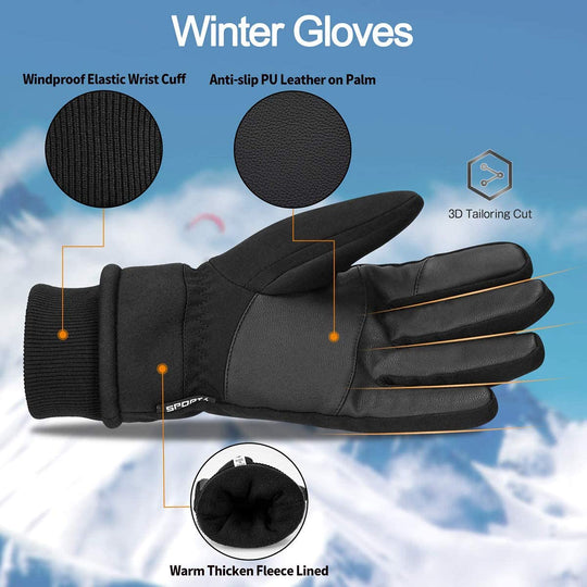 Waterproof Anti-Slip Touch-Screen Thermal Cycling Gloves 