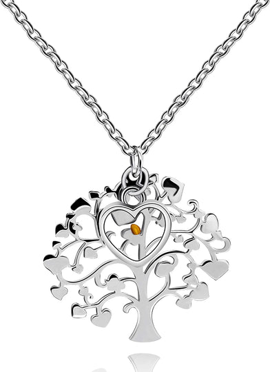 Women's Stainless Steel Tree Of Life Pendant Necklace