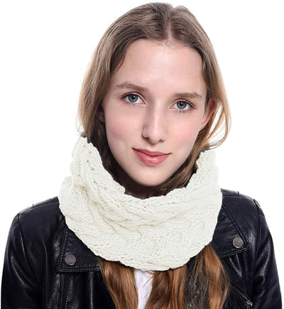 Ayliss Women Infinity Scarf Winter Warm Neck Warmer Cable Thick Ribbed Knit Circle Loop Scarf