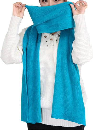Wander Agio Women's Warm Long Shawl Winter Warm Large Scarf Pure Color