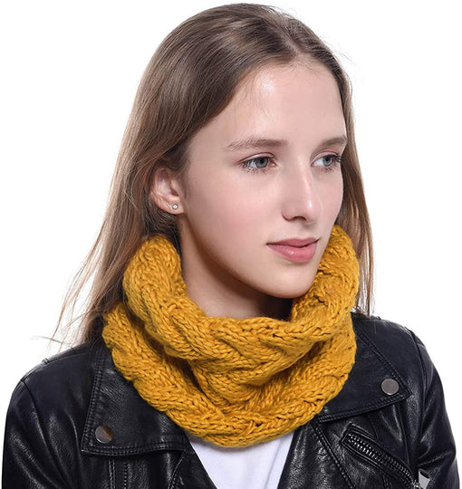 Ayliss Women Infinity Scarf Winter Warm Neck Warmer Cable Thick Ribbed Knit Circle Loop Scarf