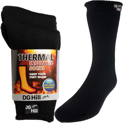 2 Pairs DG Hill Men's Insulated Thermal Crew Socks