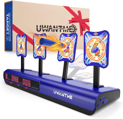 UWANTME Electronic Shooting Target Scoring Auto Reset Digital Targets for Nerf Guns Toys, Ideal Gift Toy for Kids-Boys & Girls