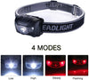4 Pack Lightweight Waterproof LED Headlamp with 4 Light Modes 