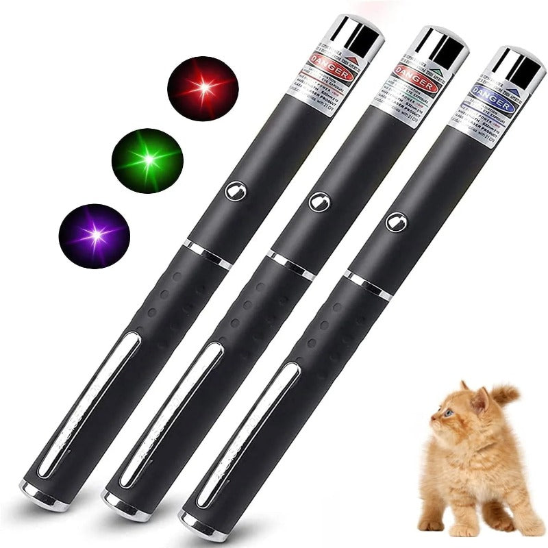 3 Pack Laser Pointer Cat & Pet Toy - Pointer Pen with Green/Red/Violet Light