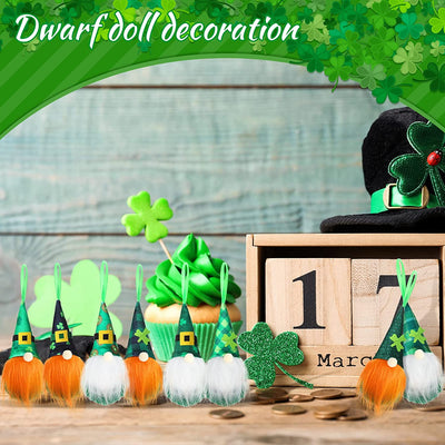 8 Piece St. Patrick's Day Gnome Ornament 