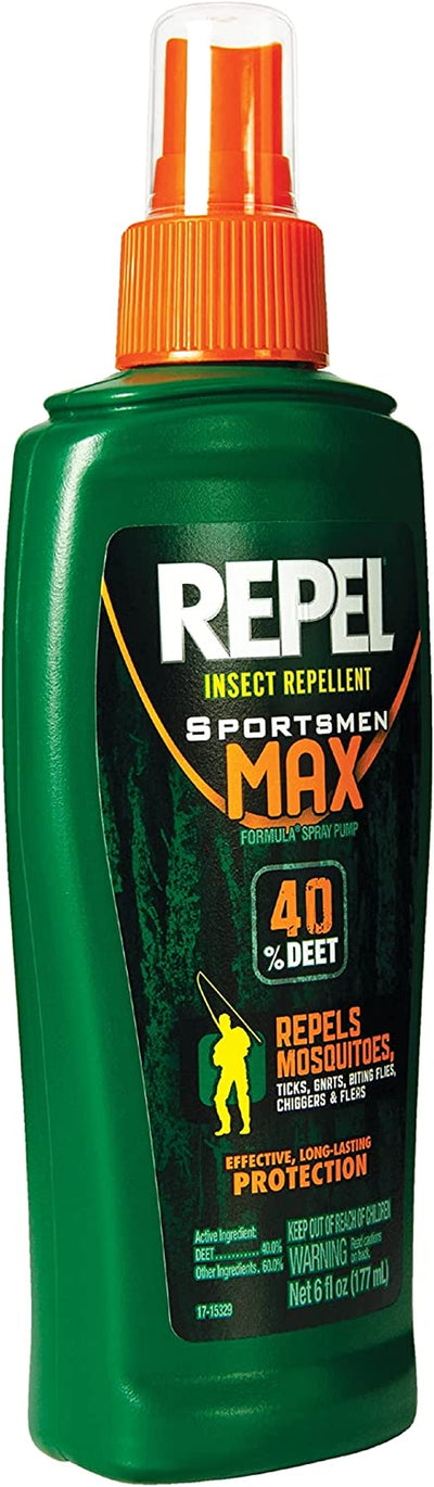 Repel Insect Repellent Sportsman Max Formula Spray Pump 40% DEET, Repels Mosquitoes, Ticks and Gnats, Effective Long-Lasting Protection, 40% DEET (Pump Spray) 6 fl Ounce