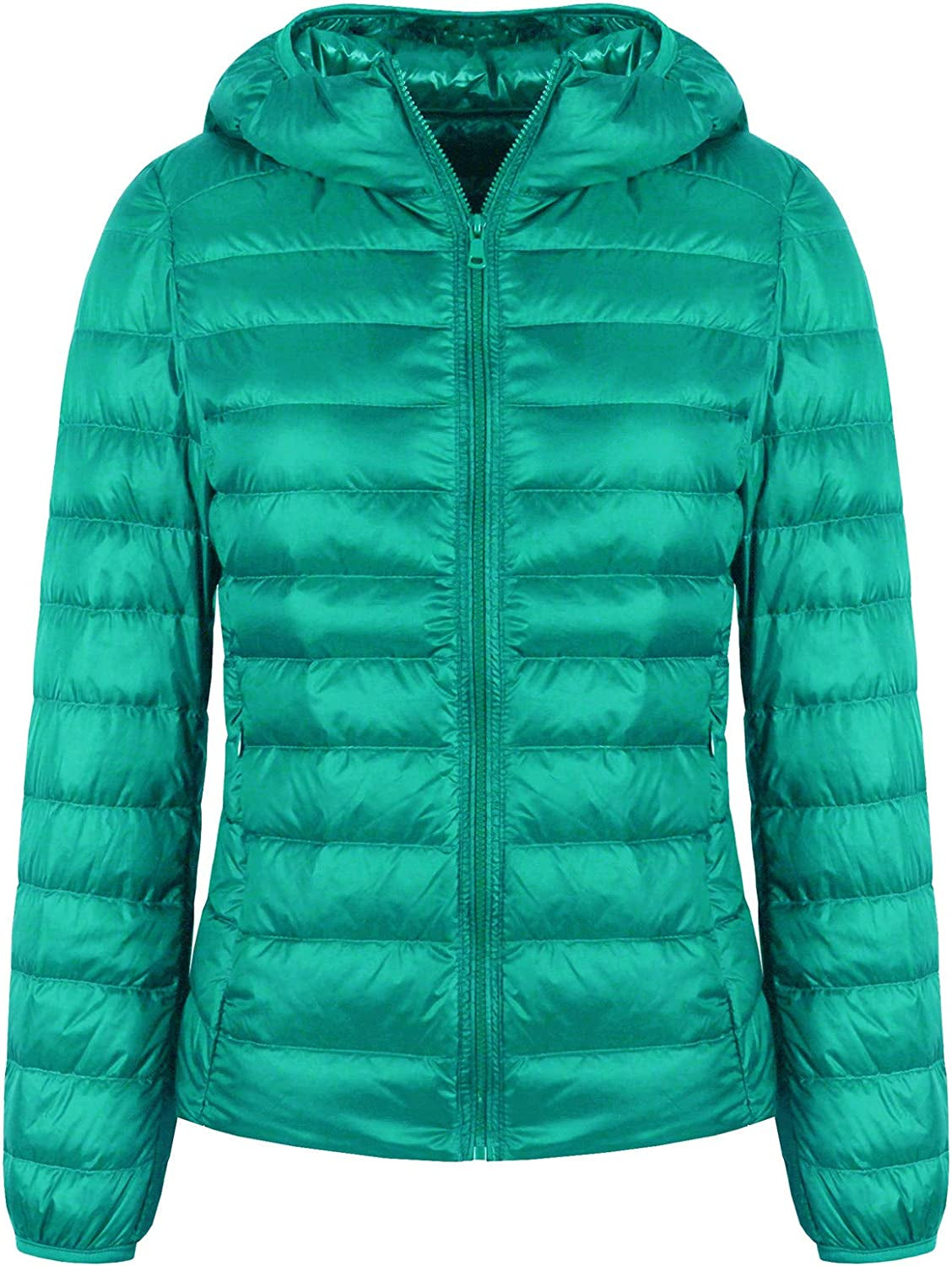  Light Weight Packable Down Coat with Hood and 2 Pockets
