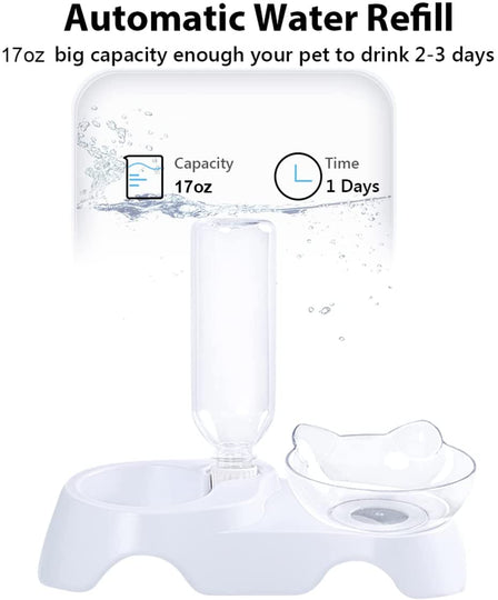 Double Dog Cat Bowls Pets Water and Food Bowl Set