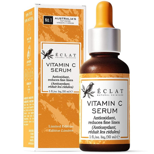 Organic 20% Vitamin C Serum for Face w/ Hyaluronic Acid + Retinal - Reduce Wrinkles & Dark Spots