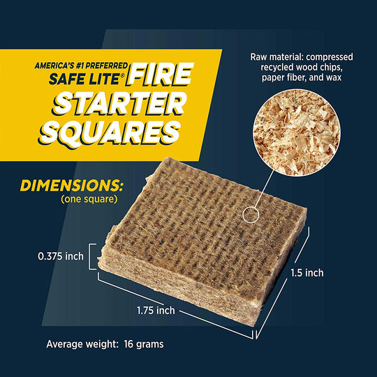  Safe Lite Fire Starter Squares, 24 squares 