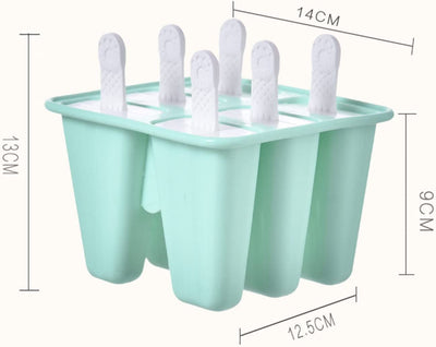 Popsicles Molds - Moldes para Paletas de Helado - Premium Silicone Ice Cream & Ice Pop Mold Set, BPA Free (6 Cavities)