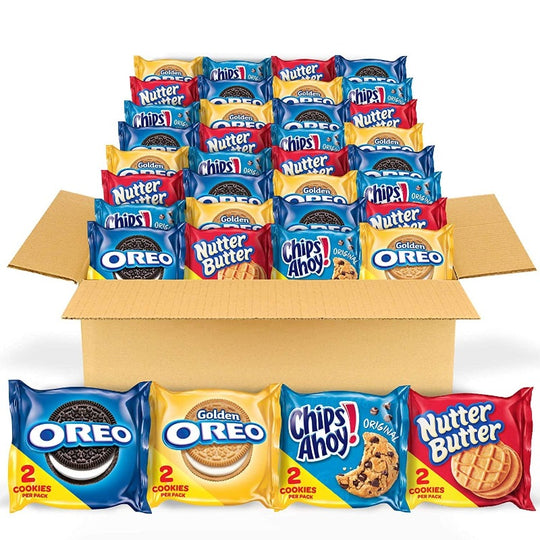 Oreos, Chips Ahoy & Nutter Butter Cookie Snacks Variety Pack, School Lunch Box Snacks, 56 Snack Packs (2 Cookies Per Pack)