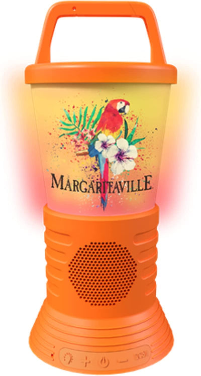 Margaritaville Light The Way Lantern Wireless Speaker with 3 Multicolored LED Light Modes, Waterproof Bluetooth Speaker, 5 Hours of Playtime, Table Lamp Outdoor Speaker with True Wireless Pairing