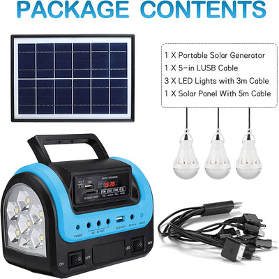 Portable Solar Generator with Flashlight for Home Use Camping Emergency