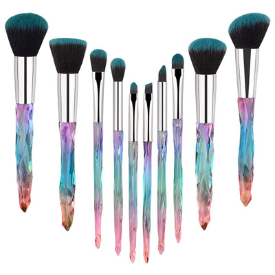 10pcs Colorful Diamond Cosmetic Kabuki Brushes 