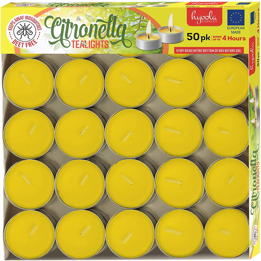 50 Pk  Indoor and Outdoor Tealight Citronella Candles 