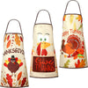 3 Piece Fabric Thanksgiving Turkey Cooking Chef Aprons