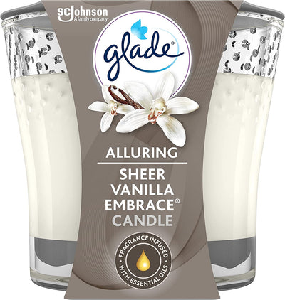 Glade Candle Jar, Air Freshener, Sheer Vanilla Embrace, 3.4 Oz