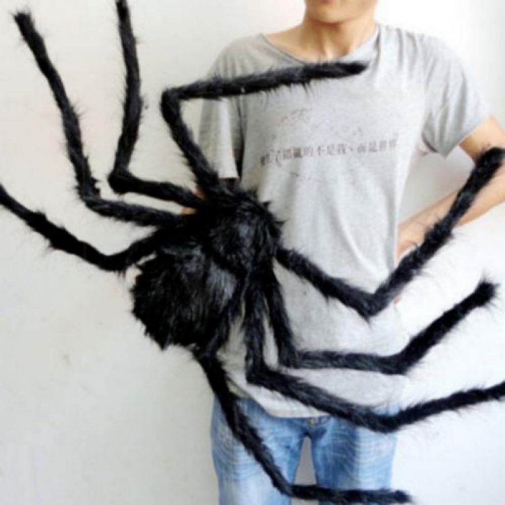 Halloween Giant Spider Decorations, Large Fake Spider with Straps Hairy Backpack Spider Realistic Scary Prank Props for Indoor Outdoor Yard Party Halloween Decor,29.5"