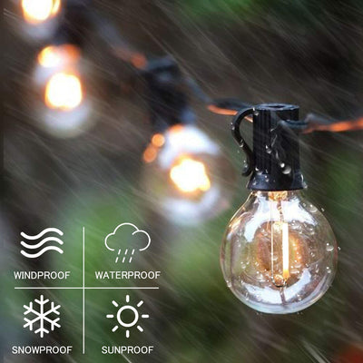 Globe Outdoor String Lights, 27FT Patio Lights with 14 G40 Shatterproof LED Bulbs(1 Spare), Waterproof