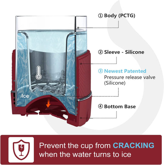  5oz Cooling Cups Double Wall Plastic Insulated Freezable Whiskey Glasses Drink Chilling Tumbler Set of 2 for Whiskey, Wine, Cocktails, Juice