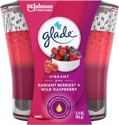 Glade Candle Jar, Air Freshener, 2in1, Vanilla Passion Fruit + Hawaiian Breeze, 3.4 Oz