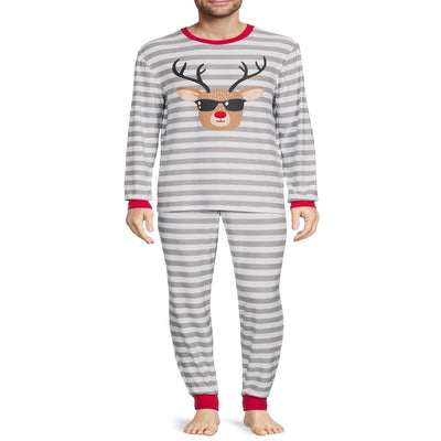  Striped Deer Matching Family Christmas Pajama Set