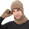 Men's Winter Warmer Beanie Hat, Scarf and Touch Screen Gloves with Fleece Lining