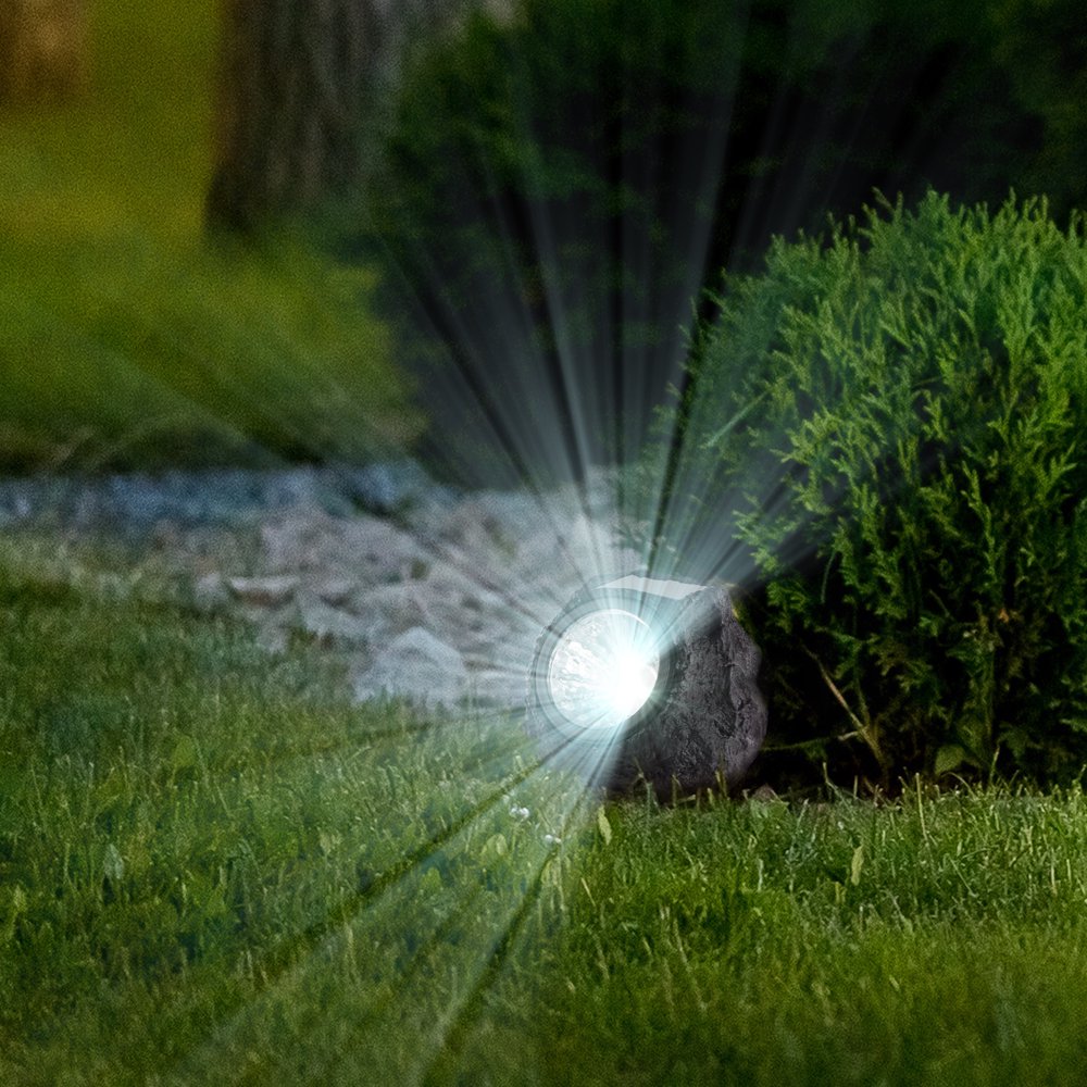  4-Piece Faux-Stone LED Solar Lights Set 