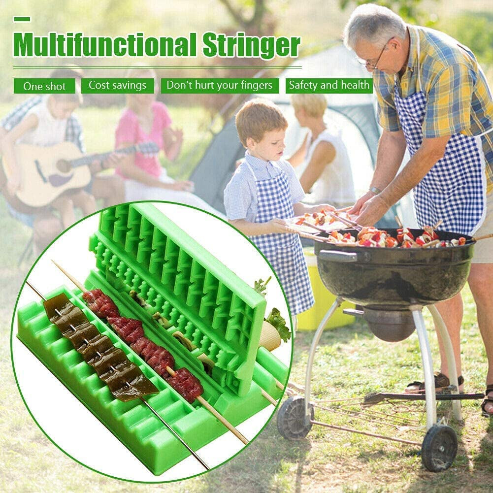  Barbecue Meat Skewer Machine BBQ Meat String Device Quick Portable Meat Skewer Box Easy Skewer Tools Kebab Maker BBQ Gadget