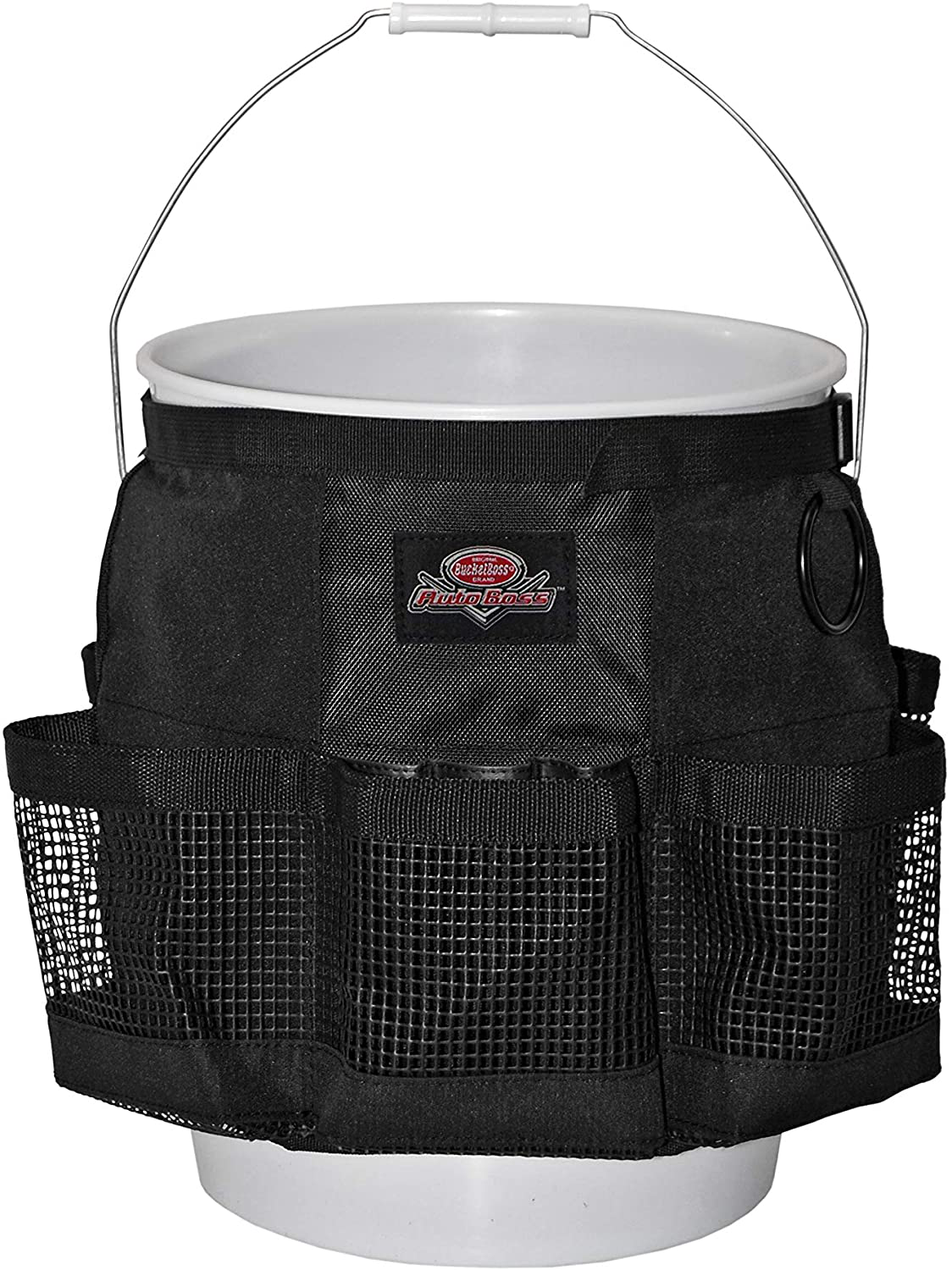 Auto Boss Wash Boss Organizer for a 5 Gallon Bucket, with Fast-Drying, Exterior Mesh Pockets for Car Wash Supplies