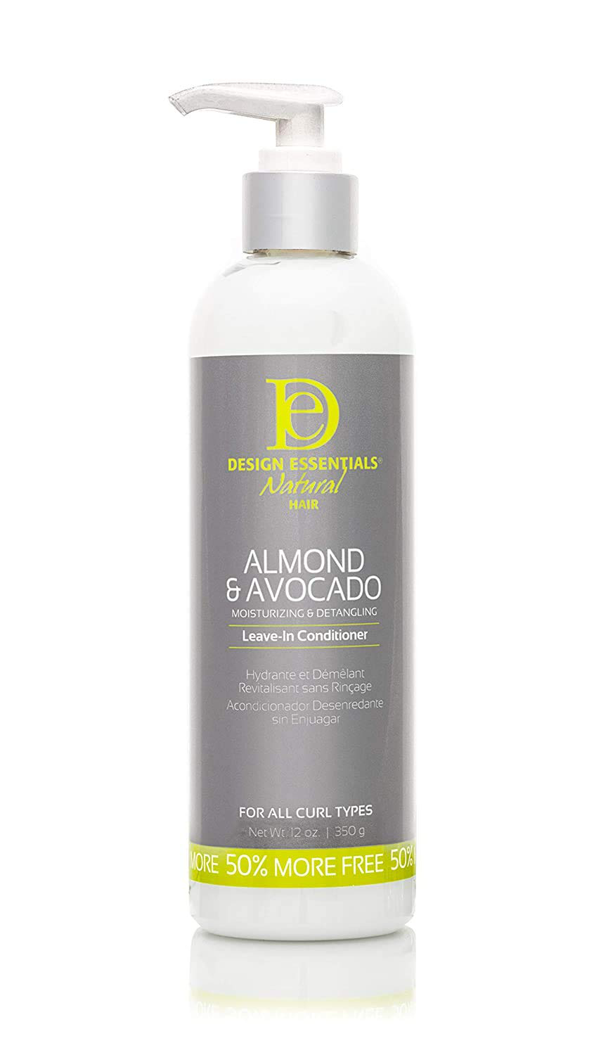 Design Essentials Moisturizing and Detangling Leave In Conditioner Almond and Avocado Collection, 8 Ounces