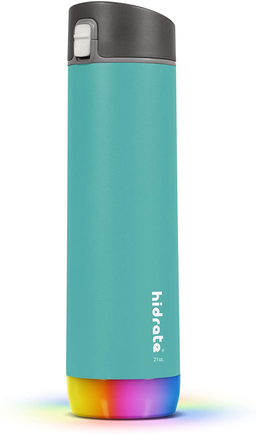 HidrateSpark STEEL Smart Water Bottle, Tracks Water Intake & Glows to Remind You to Stay Hydrated - Chug Lid